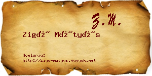 Zigó Mátyás névjegykártya